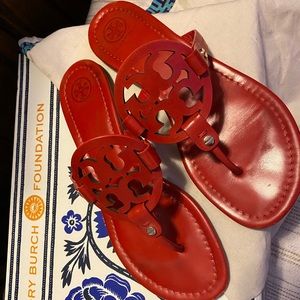 Tory Burch Miller Sandal Size 9 Red Leather